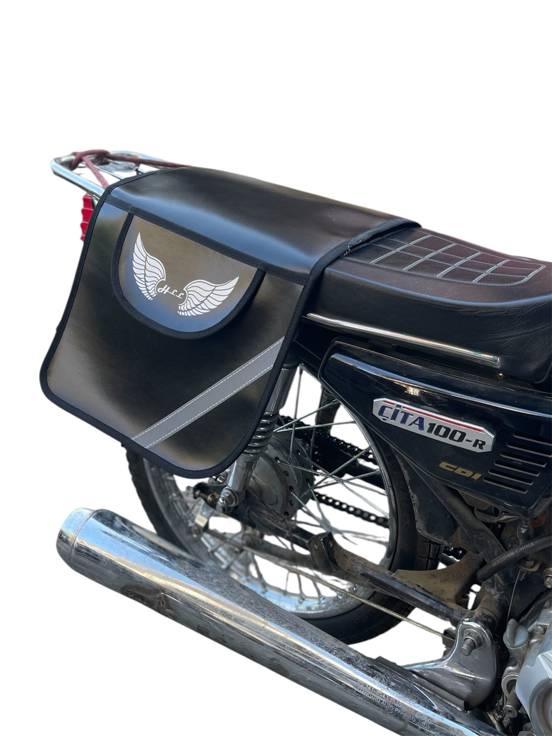 Suni Deri 1.Kalite Heybe Reflektörlü Motorsiklet Cg Cub 35 x 90 cm