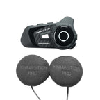Knmaster KN6100 PRO Motosiklet Kask İnterkom Seti-Karbon Siyah