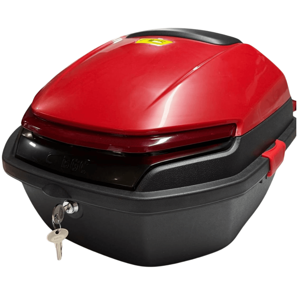 Motor Arka Bagaj Çantası 35 LT Led Sinyal ve Stoplu Kırmızı Siyah