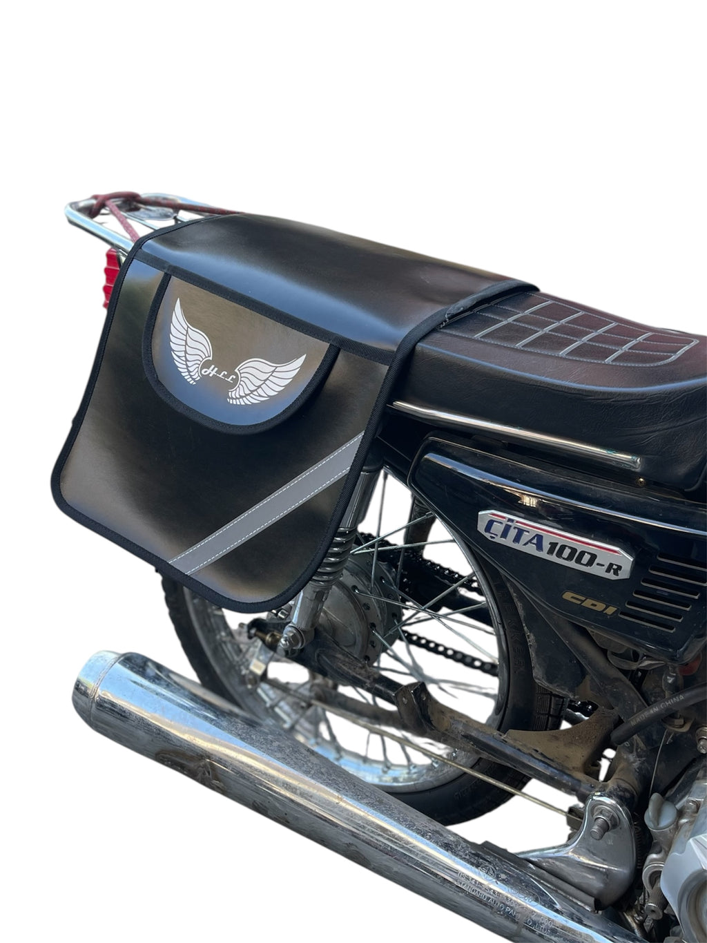 Suni Deri 1.Kalite Heybe Reflektörlü Motorsiklet Cg Cub 35 x 90 cm
