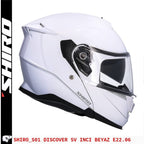 Shiro Discover Beyaz Çene Açılır Kask