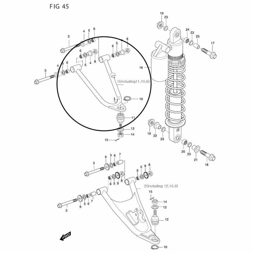 Atv 450 Salıncak Ön Sol Üst Hyosung - Kanuni