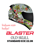 Shiro Full Face Sh-667sv Blaster Old Skull Güneş Gözlüklü Kask