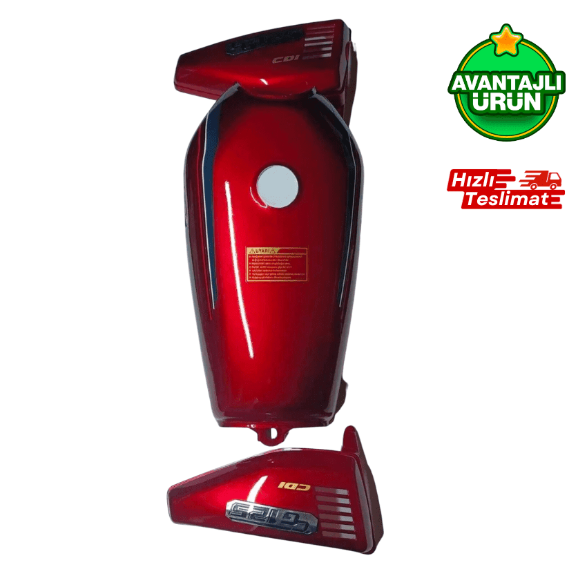 Cg Uag Kuba Falcon Çelik Mondial Kırmızı Benzin Deposu ve Yan Kapak Seti