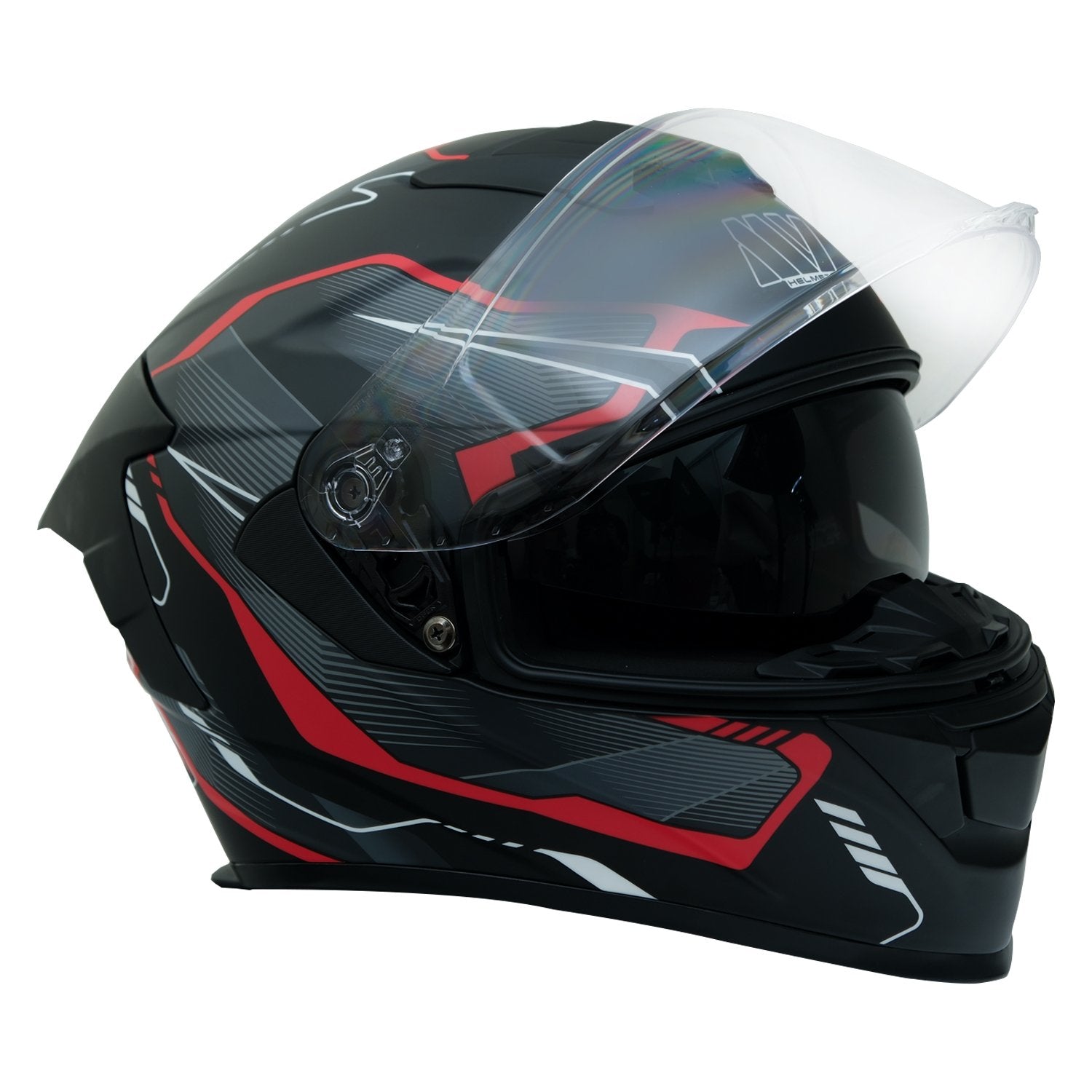 MY HELMET MKS001-BGR Yarış Spoiler Güneş Vizörlü Şeffaf Full Face Motosiklet Kaskı
