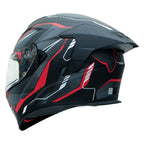 MY HELMET MKS001-BGR Yarış Spoiler Güneş Vizörlü Şeffaf Full Face Motosiklet Kaskı