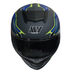 MY HELMET MKS001-EGBY Yarış Spoiler Güneş Vizörlü Şeffaf Full Face Motosiklet Kaskı