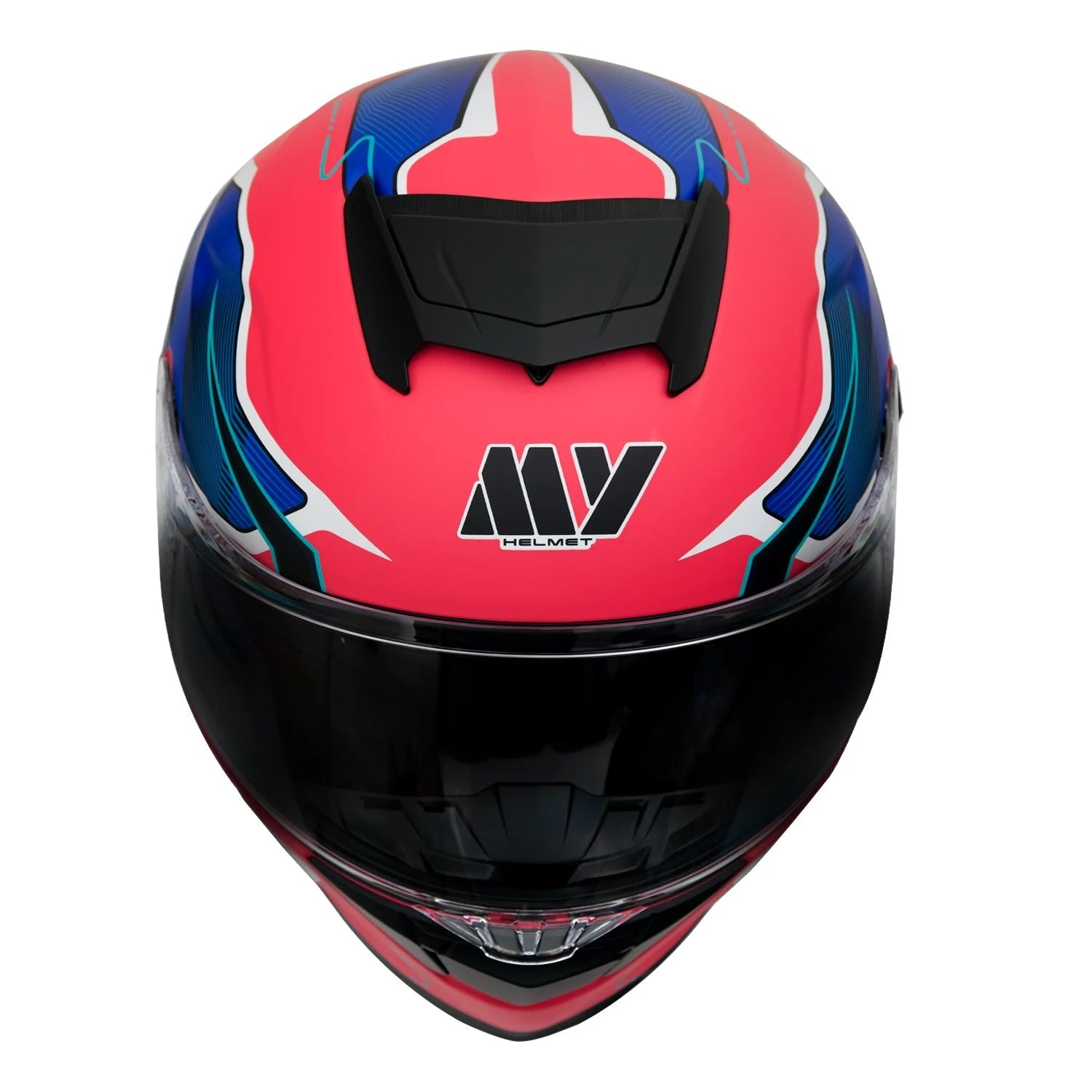 MY HELMET MKS001-RBW Yarış Spoiler Güneş Vizörlü Şeffaf Full Face Motosiklet Kaskı