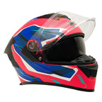 MY HELMET MKS001-RBW Yarış Spoiler Güneş Vizörlü Şeffaf Full Face Motosiklet Kaskı