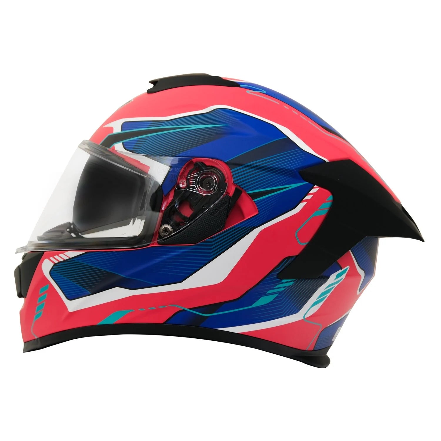 MY HELMET MKS001-RBW Yarış Spoiler Güneş Vizörlü Şeffaf Full Face Motosiklet Kaskı