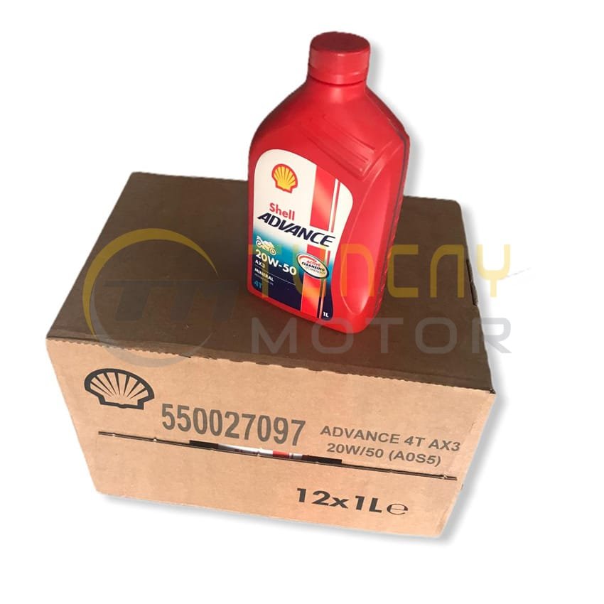 Shell Advance 4T AX3 20W-50 Yağ 1LT. 12'li Koli